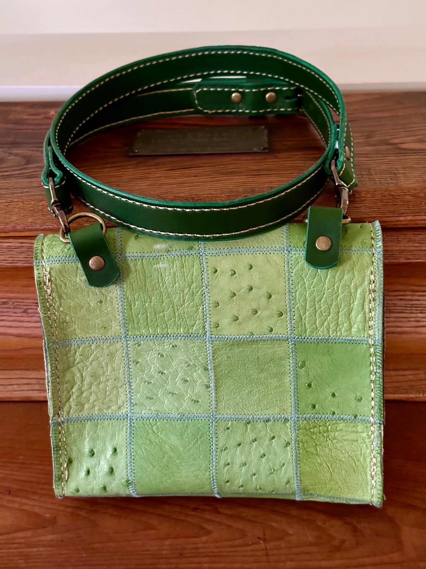 Quilted Ostrich Bag - Green