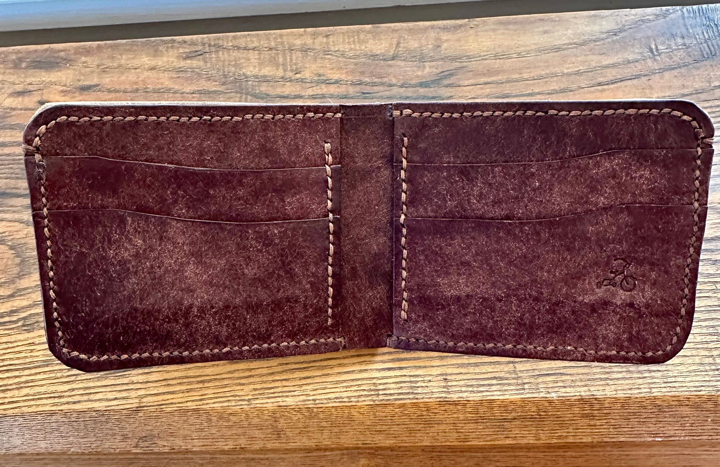 Oak bark tanned bridlel leather w/Pueblo Bifold