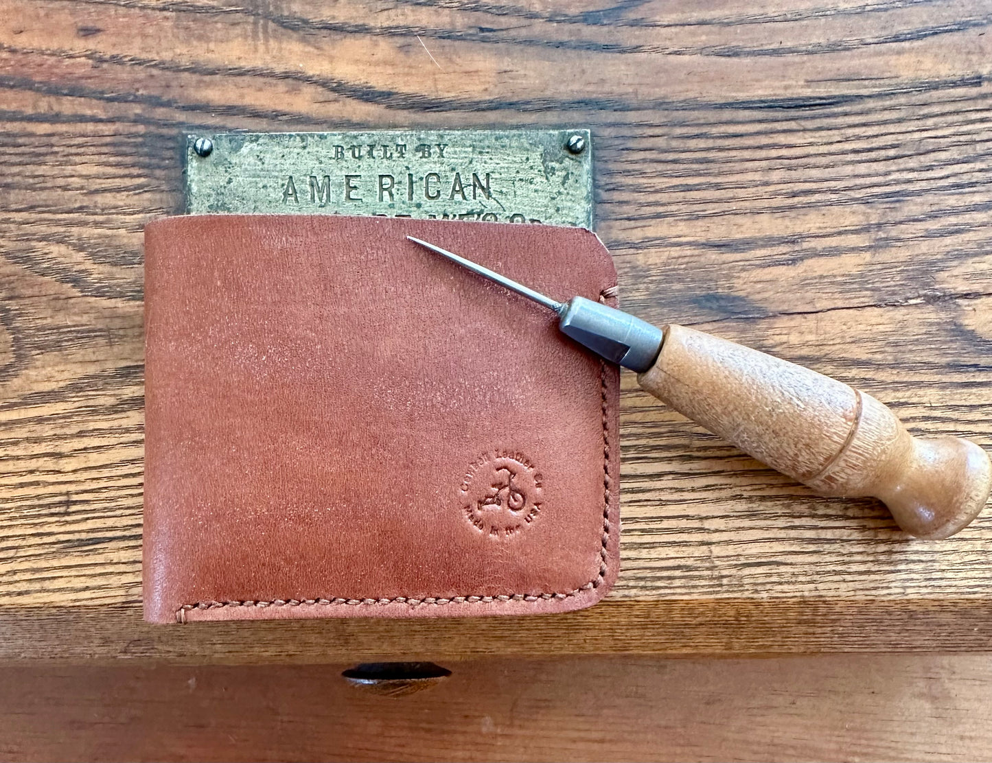Oak bark tanned bridlel leather w/Pueblo Bifold