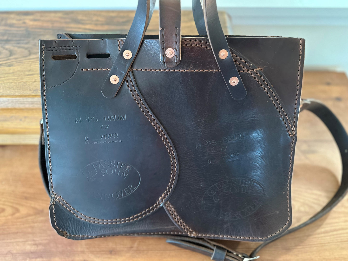 Stowaway Bag - Made from a retired English Saddle