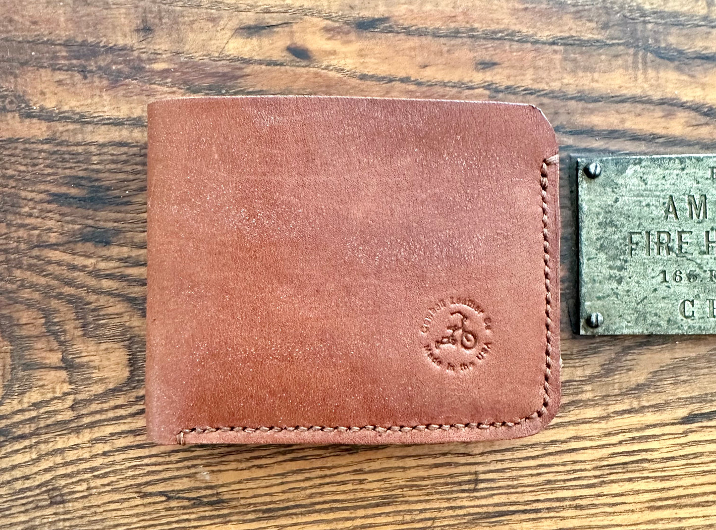 Oak bark tanned bridlel leather w/Pueblo Bifold