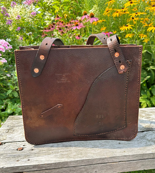 Stowaway Bag w/Right Pocket - Made from a retired English Saddle