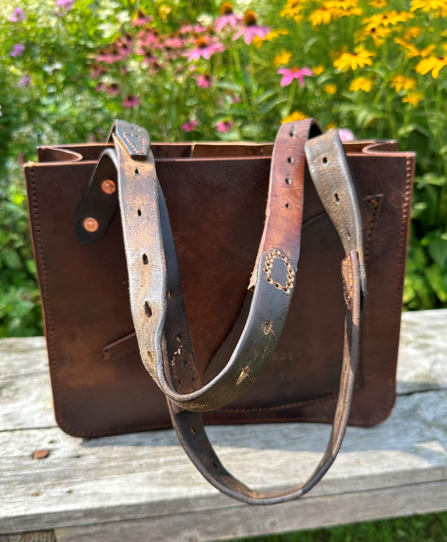 Stowaway Bag w/Right Pocket - Made from a retired English Saddle