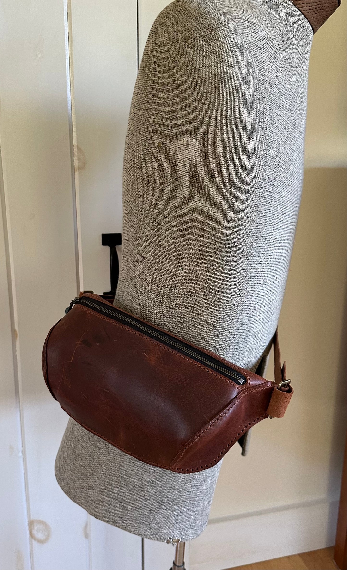 Leather hip/cross body pouch