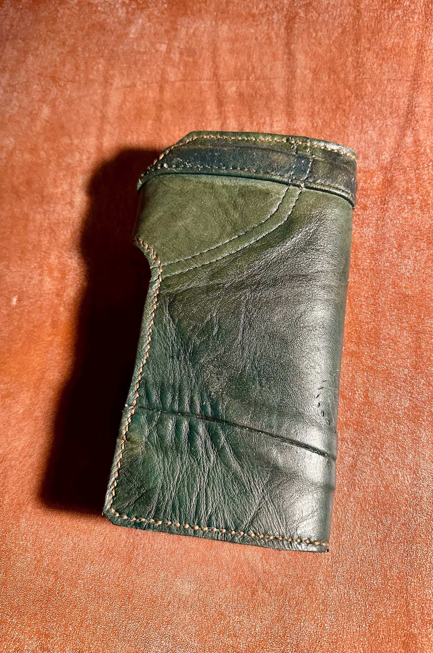 Vanson Moto Long Wallet - Vanson Green w/Tobacco Pueblo Interior