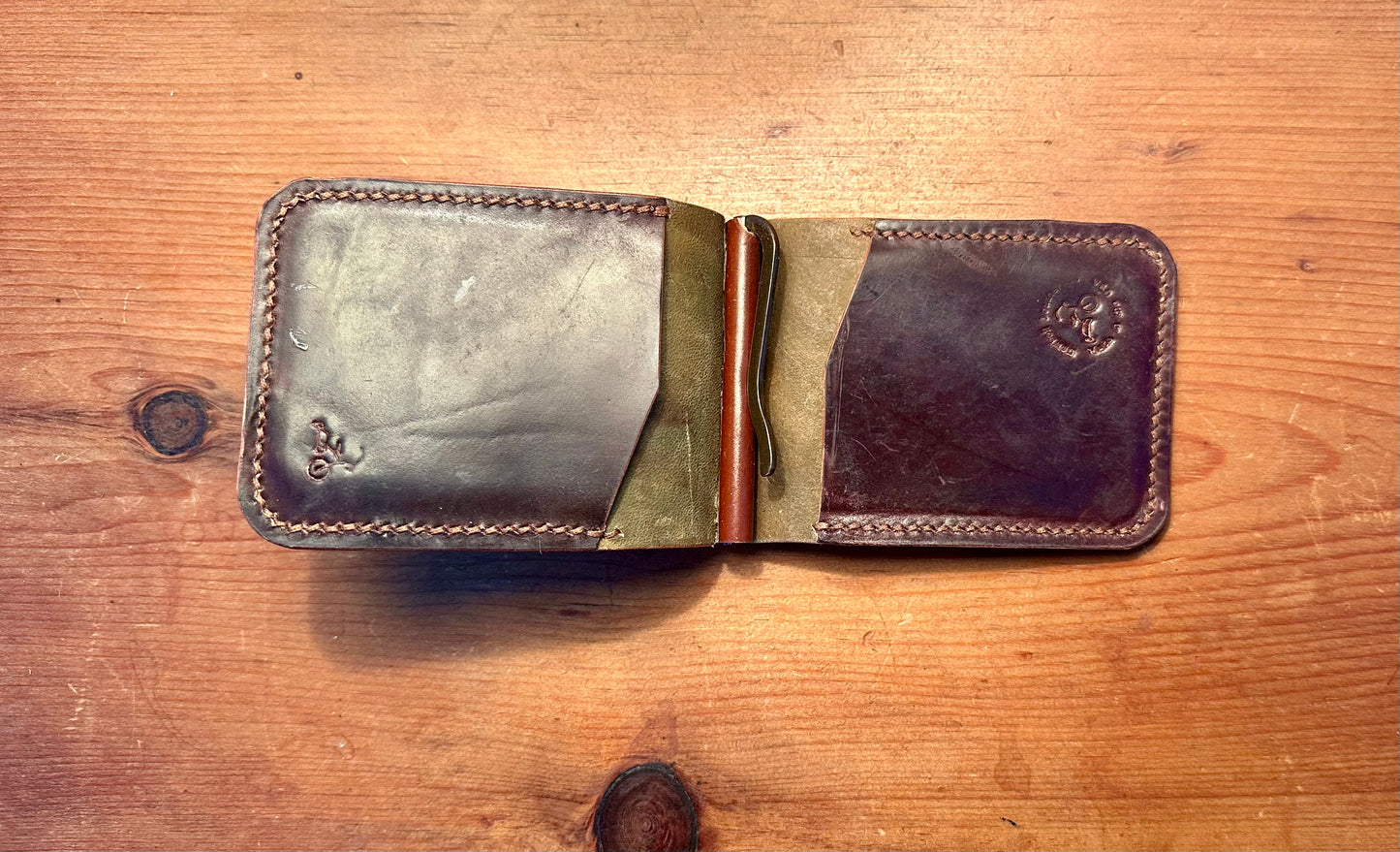 Brown Shell Cordovan-CB Money Clip Wallet