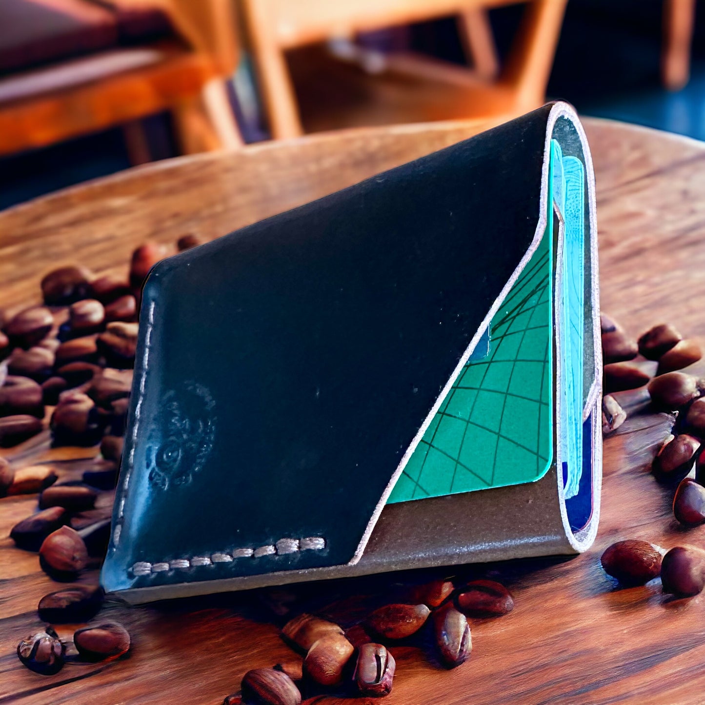 Two Faced Card and Cash Wallet in Shell Cordovan