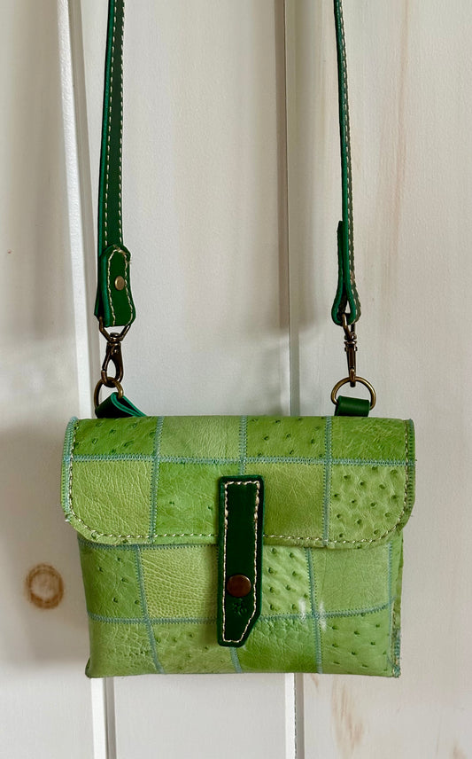 Quilted Ostrich Bag - Green