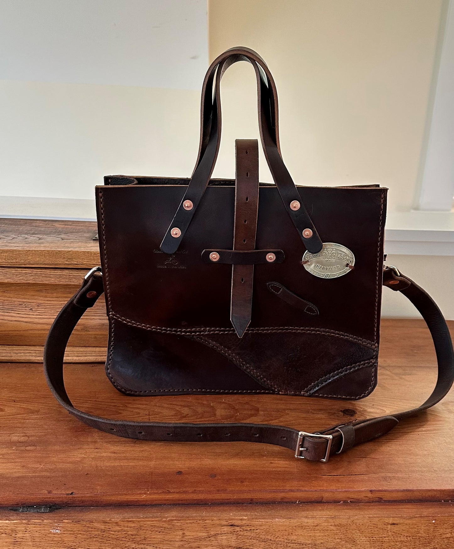 Stowaway Bag - Made from a retired English Saddle