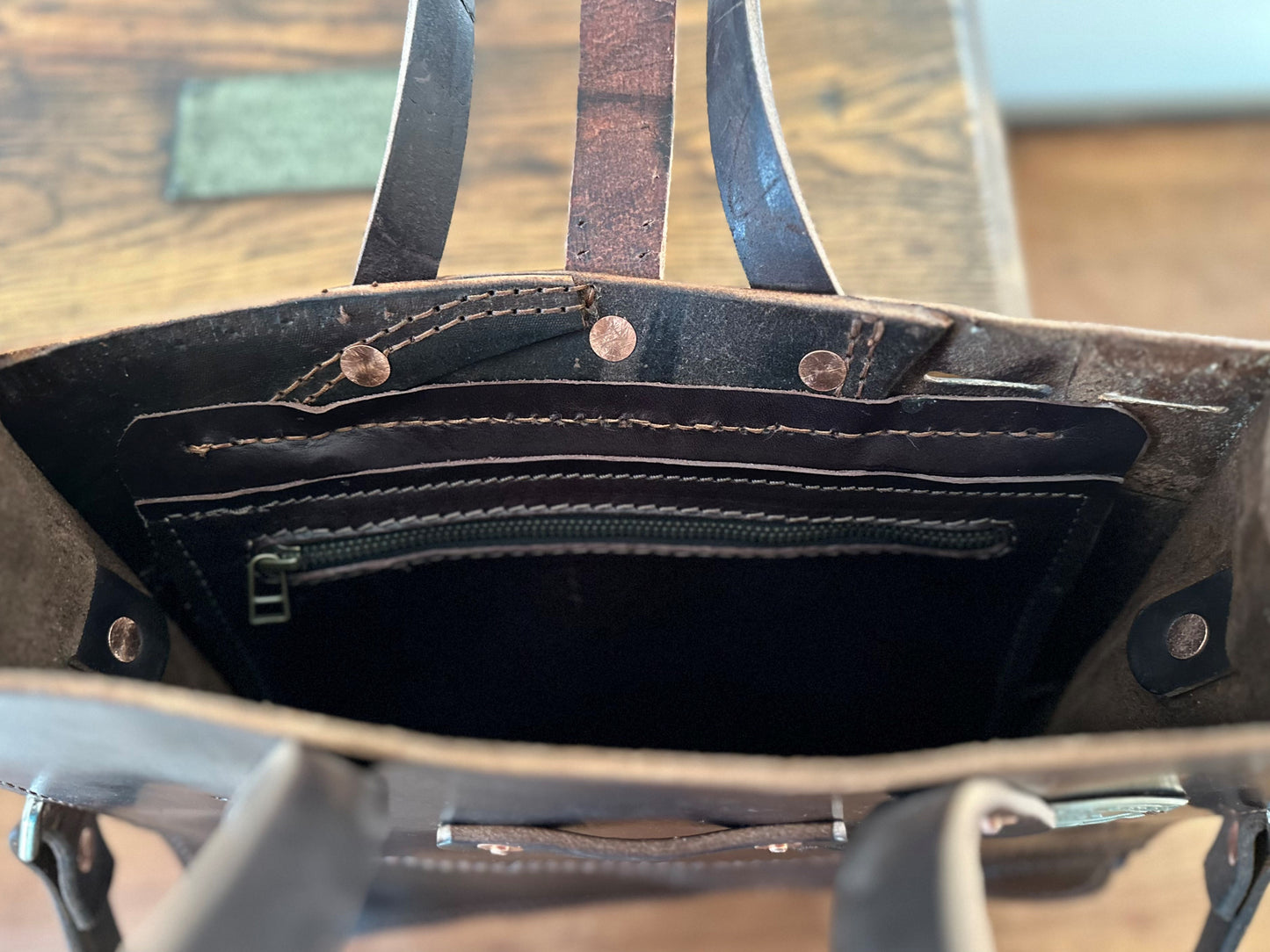 Stowaway Bag - Made from a retired English Saddle