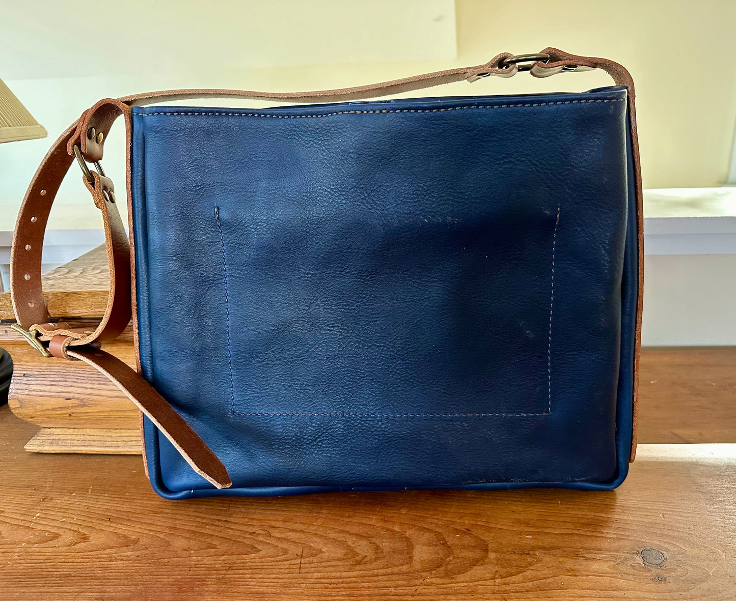 Limited Run Blue w/ cognac pocket CBL Mussette Bag