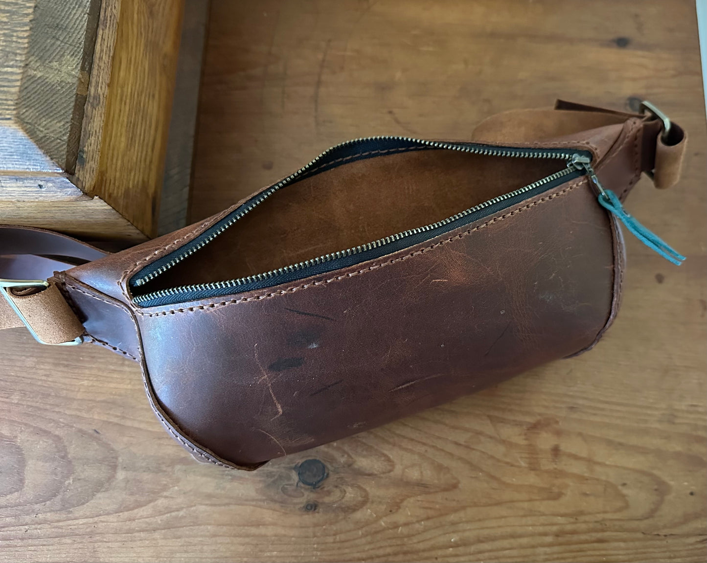 Leather hip/cross body pouch