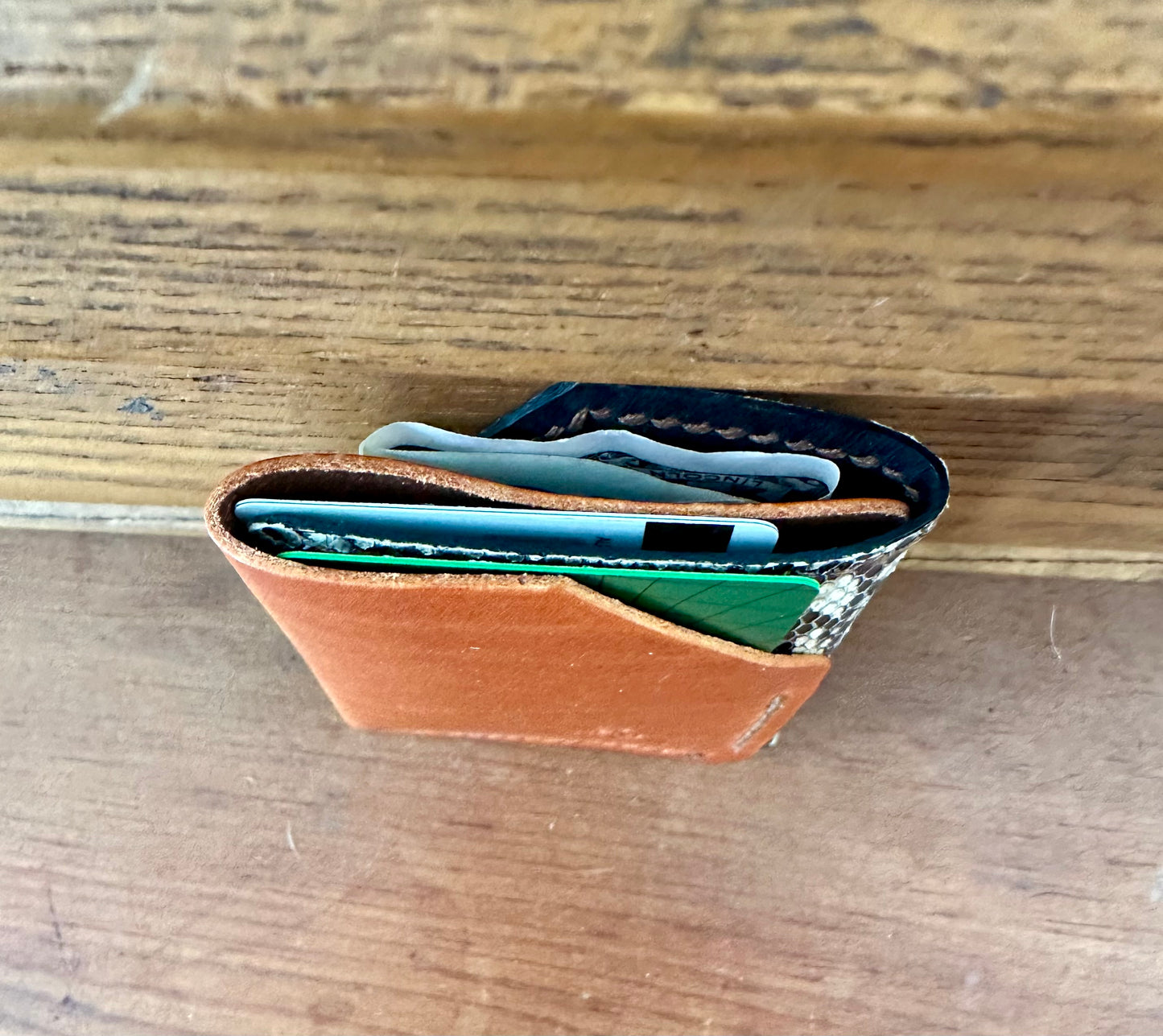 Two Faced Card and Cash Wallet - Python and Cognac