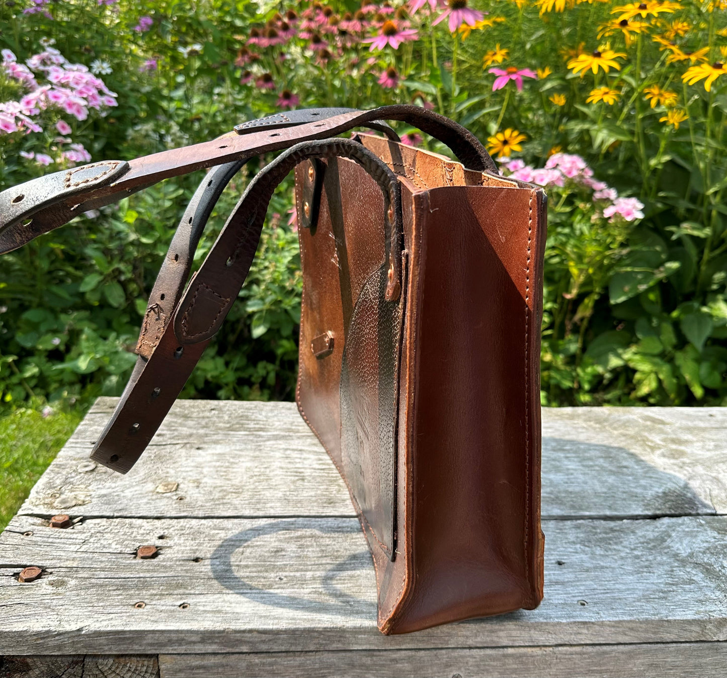 Stowaway Bag w/Right Pocket - Made from a retired English Saddle