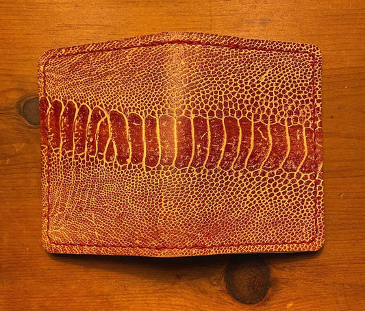 The Great Escape - Cognac Ostrich card and cash wallet - CURRENTLY SOLD OUT