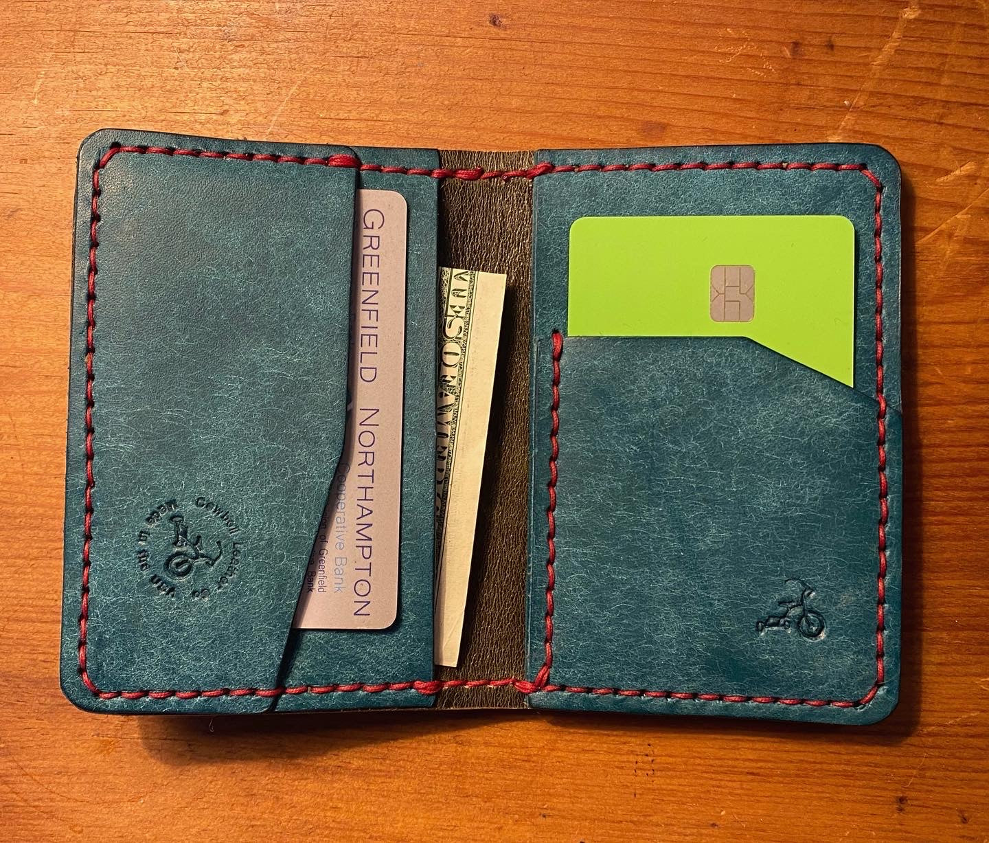 The Great Escape - Cognac Ostrich card and cash wallet - CURRENTLY SOLD OUT