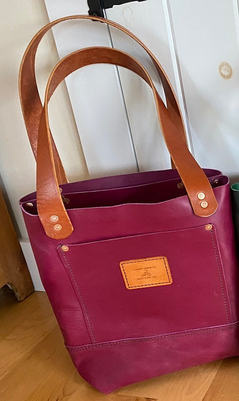 Leather Tote bag with British Tan Handles